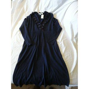 Gorgeous BODEN Navy Wool Dress with Ruffle Detail & Soft Viscose‎ Lining NWT